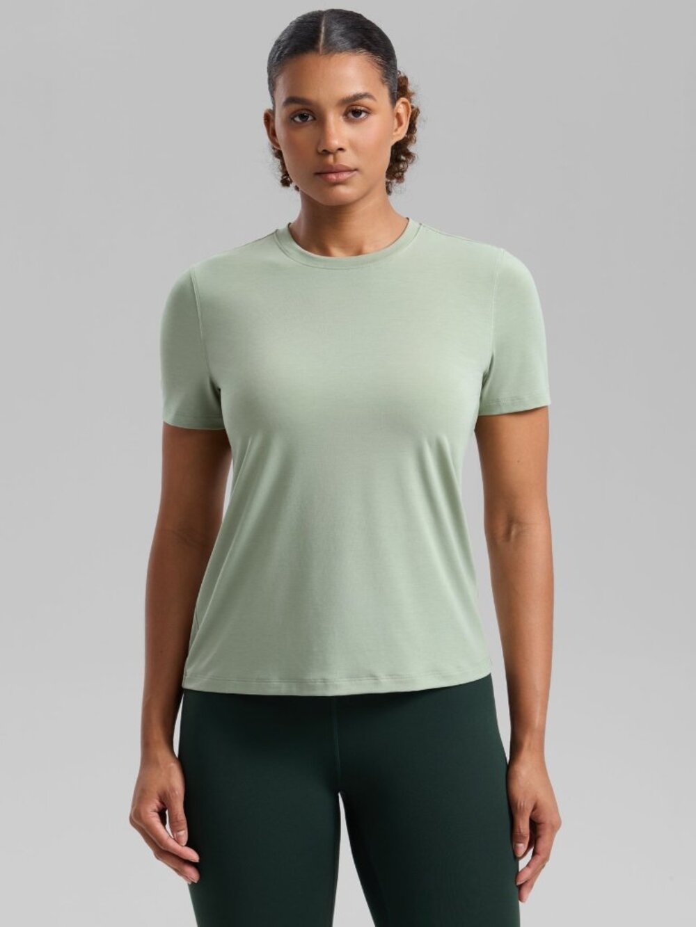 Quick Dry Crewneck Hip Length Short Sleeve
